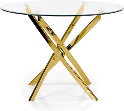 Glazen eettafel Raymond 100 cm breed Goud