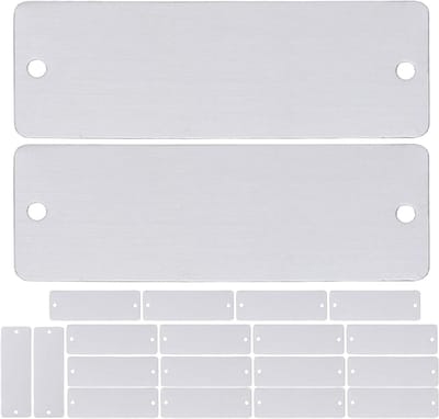 Graveerbare Plaatjes - Metalen Labels - Naamborden Maken - Roestvrij Staal - 20 Stuks - Zilver