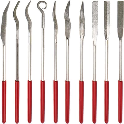 Mini Diamantvijlen Set van 10 Stuks voor Houtbewerking, Metaalbewerking en Juwelierswerk, 3x140mm
