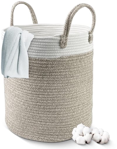 Unyqoos® Ruime Handgemaakte Wasmand van Natuurlijke Katoenvezels met Groot Opbergvermogen