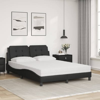 vidaXL - Bedframe - zonder - matras - "Zadar" - kunstleer - zwart - 140x190 - cm