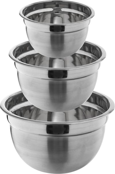 Keukenschaal Edelstaal Roestvrij voor Salade 650 ml/ 1,3 l / 2,6 l 3 stuks - Keukenkom - Keuken - Mengkom - Kom - Serveerkom