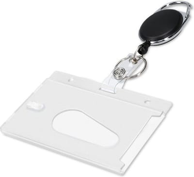 Akyol - Intrekbare badgehouder met trekkoord -set van 1stuk naamplaatje -badge met clip-pasjes houder - badgehouders met pasjes - Pasjes | ID-kaart |zwarte badgehouder-badge zwart -badgehouder kantoor-bad