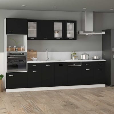 vidaXL - Onderkast - met - lade - Lyon - 80x46x81,5 - cm - bewerkt - hout - zwart