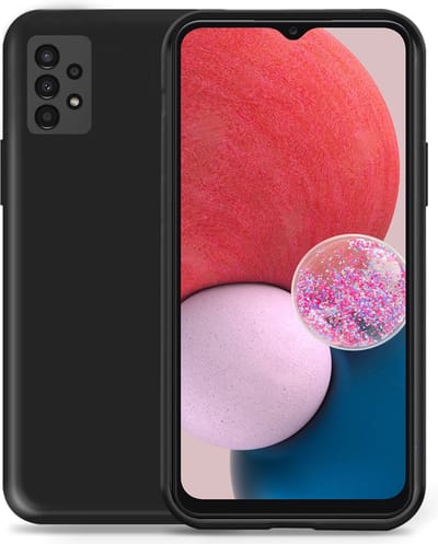 Geschikt voor Samsung A13 4G Hoesje - Suède Back Cover Case Zwart