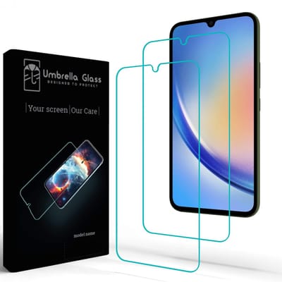 Umbrella Glass Screenprotector - Geschikt voor Samsung Galaxy A34 - 9H - 0,33 mm
