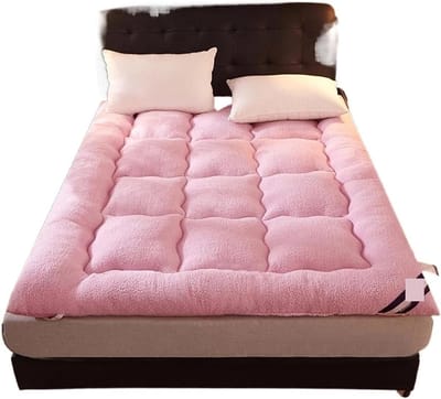Warme Winter Matras - Opvouwbare Vloermat - Comfortabel Slapen - Dubbelzijdig Bruikbaar - 200x220cm - Roze