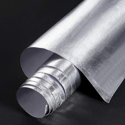 Zelfklevende warmtereflecterende plaat aluminium beklede glasvezel hittebeschermingstape - hittebestendig materiaal voor slangen auto's - warmte-isolatieplaat zilver 91 x 122 cm