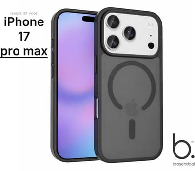 Brosendaal Hoesje - Geschikt voor Apple iPhone 17 Pro Max – Mat Zwart – MagSafe-compatibel Telefoonhoesje – Ultradun en maximale Valbescherming