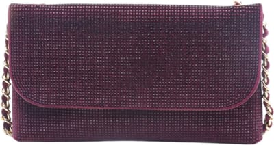 Flora & Co - clutch - avondtasje bling bling - handtas feestdagen - bordeaux/paars