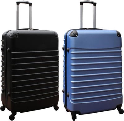 Travelerz kofferset 2 delig ABS groot - met cijferslot - 95 liter - zwart - licht blauw