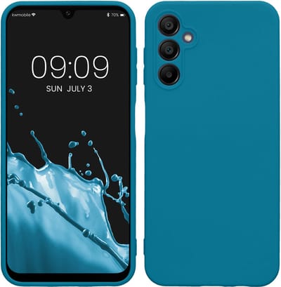 kwmobile telefoonhoesje geschikt voor Samsung Galaxy A14 5G - Hoesje voor smartphone - Precisie camera uitsnede - In Caribisch blauw