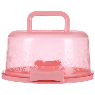 Plastic Ronde Taartdoos Drager Handvat Gebak Opberg Houder Dessert Container Deksel Koffer Taart Accessoires Voedsel Opbergdoos