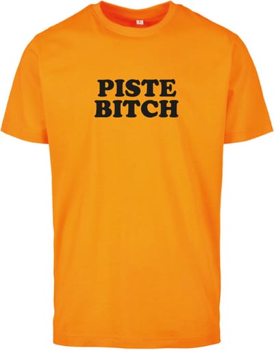 Piste Bitch wintersport t-shirt oranje XXL - soBAD. | Foute apres ski outfit | kleding | verkleedkleren | wintersport t-shirt | wintersport dames en heren