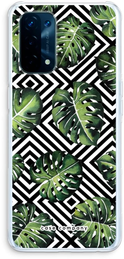 Case Company® - Hoesje geschikt voor Oppo A74 5G hoesje - Geometrische jungle - Soft Cover Telefoonhoesje - Bescherming aan alle Kanten en Schermrand