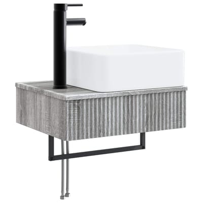 vidaXL - Wandgemonteerde - wastafel - Grijs - Sonoma - 50 - x - 41 - x - 39 - cm