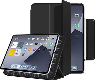 geschikt voor iPad Air 11 inch Hoes Magnetisch | Folio Case Magnetische bevestiging | Auto wake/sleep | Ingebouwde standaard | Apple Pencil direct charge | geschikt voor iPad Air 11 inch 2024 zwart