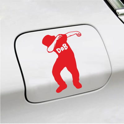 Bumpersticker - Dab - 15 X 10 - Rood
