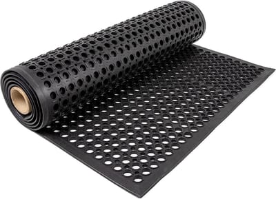 Rubbermagazijn - Rubber ringmat open bodem XXL met aflooprand - 446x90x1,2cm