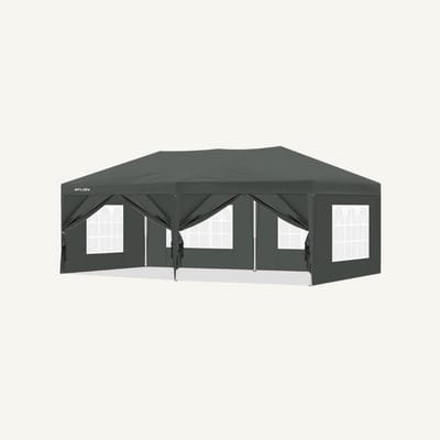 Partytent Pop-up - Feesttent Waterdicht - Buitenfeest Organiseren - Stevig 800D Doek - 3x6 Meter - Donkergrijs