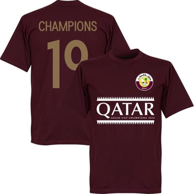 Qatar 2019 Asian Cup Winners T-Shirt - Bordeaux Rood - S