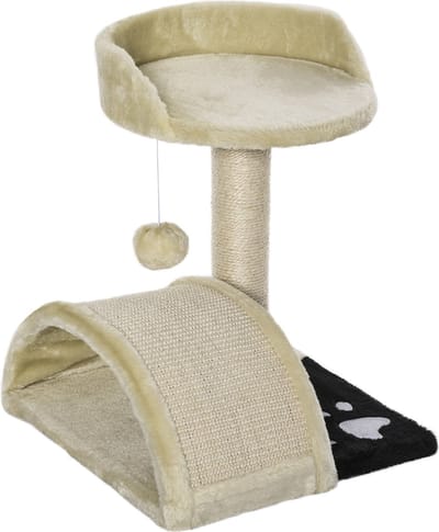 PawHut Krabboom met speelballen kattenkrabboom krabpaal sisaltouw D30-033-1