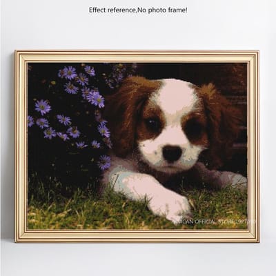 5D DIY diamant schilderij volledige ronde strass hond mozaïek diamant borduurwerk kruissteek 20X30CM beige