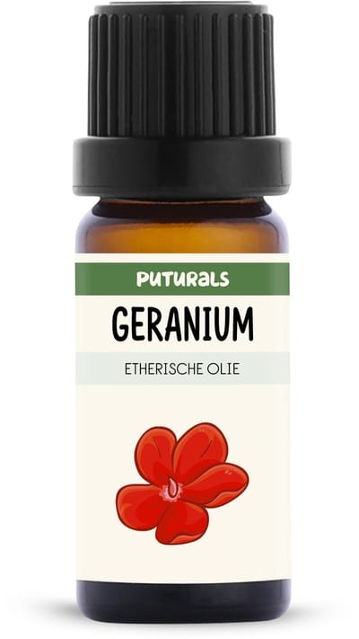 Puturals Geranium Olie 100% Natuurlijk - 10ml - Puur en Vegan - Geranium Olie voor Huid, Haar en Aromatherapie
