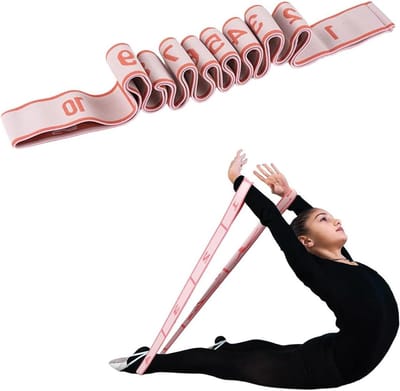 Fitnessband met 10 lussen voor yoga, pilates, fitness en stretching training