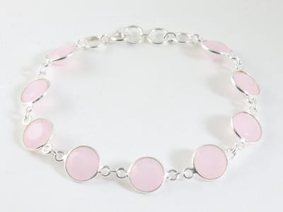 Zilveren armband met rozenkwarts