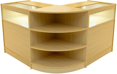 Theseus winkeltoonbankset led - esdoorn - lm60 & 2x b900 - gehard glas