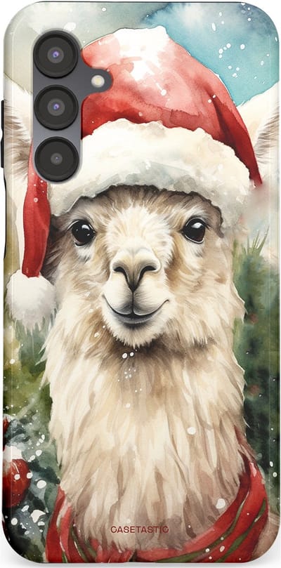 Casetastic hoesje geschikt voor Samsung Galaxy A16 - Dubbellaagse bescherming - Kerst Lama - Fashion Case - Taupe Lichtgrijs Donkergrijs Saliegroen