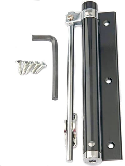Allecto - Aluminium Deurdranger - Instelbare Automatische Sluiting - Duurzaam en Betrouwbaar - 180MM Zwart - Voor Thuis en Kantoor - Veiligheid e