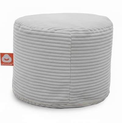 Whoober Rhodos – Poef Zitzak – Grijs dik ribfluweel – Comfortabel & Duurzaam