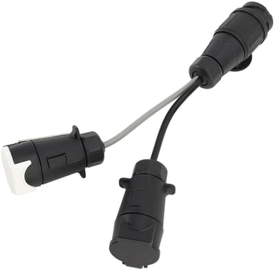 Dailygoods - Adapter voor aanhanger - 12 V - Hoge veiligheid - Euro-standaard - Dubbel stopcontact - Geschikt voor aanhangwagens - 7-polig naar 13-polig