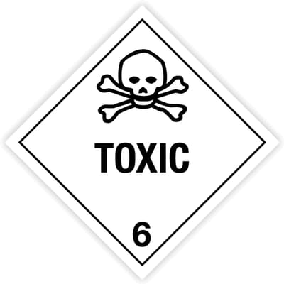 Gevaarsetiketten Klasse 6.1 - Stickers IMO 6.1 Toxic - Giftige stoffen - Formaat 25 x 25 cm