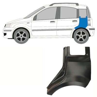 Reparatiepaneel achterspatbord voor Fiat Panda 2003-2012 / Links