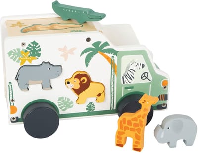Small Foot - Houten Vormenstoof Jeep Safari, 6dlg.