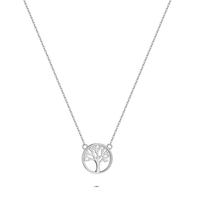 Twice As Nice Halsketting in zilver, boomontwerp Zilverkleurig 45cm+5cm