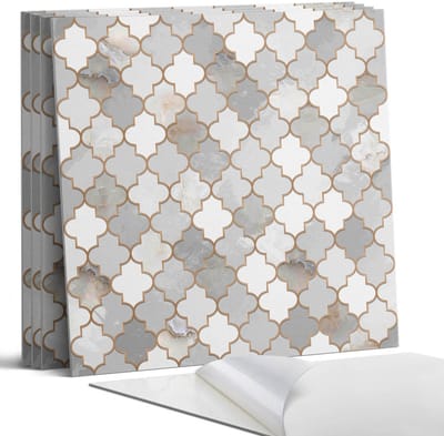 Coloray Wandpanelen Zelfklevend - Mozaïekpatroon met vormen Zelfklevende Wandpanelen - 50 cm x 50 cm - Grijs Wandpaneel PVC - 4 stuks - Texturen Wandpanelen Zelfklevend - Keuken Wandpanelen - Wandpanelen Badkamer