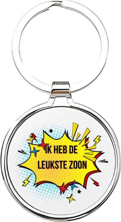 Akyol - Ik heb de leukste zoon Sleutelhanger - zoon - De leukste zoon - Zoon sleutelhanger - kind sleutelhanger - Sleutelhanger zoon - Familie sleutelhanger - cadeautje - Zoon cadeau - boy - de liefste zoon - 4 x 7,5 CM