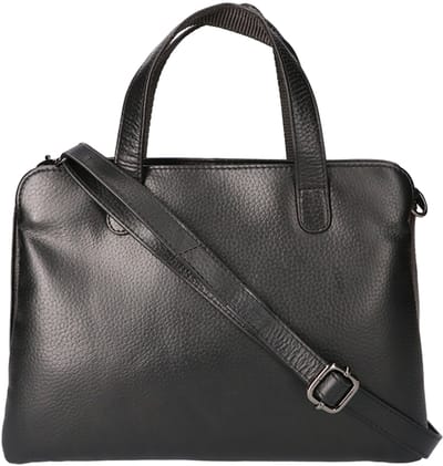 Leather Design Handtas/Schoudertas Nappa Zwart