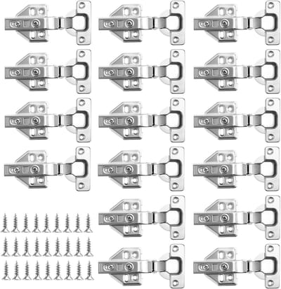 Pack van 12 Keuken Kast Scharnieren met 110° Hoekstop, 35mm Soft Close en Hydraulische Demping voor Meubels en Deuren