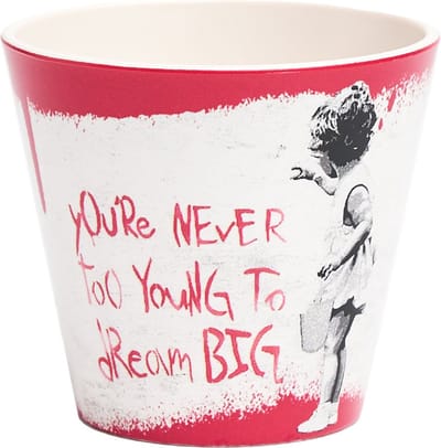 Quy Cup - 90ml Ecologische Espresso Reisbeker - De originele Banksy's Graffiti "Dream Big" 7x7x7cm
