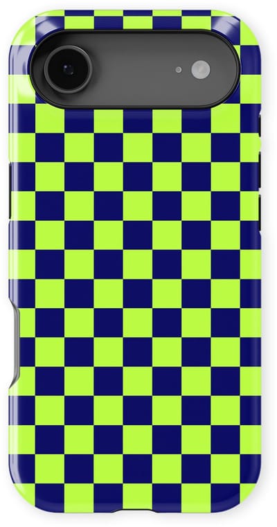 Design Hoesje geschikt voor iPhone 17 Air | Geschikt Voor Mag | Tiny Squares Checkered Print | Backcover geschikt voor iPhone 17 Air Acid Grid