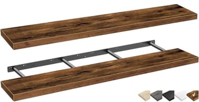 Badkamerplanken 140 cm Rustiek Bruin Wandrek Set van 2