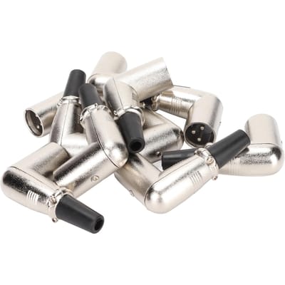 XLR Mannelijke Connector Elleboog 3-pins Lassen Stabiel Signaal Metalen XLR-stekkers voor DIY Microfoonkabel 10 stuks
