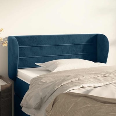 vidaXL - Hoofdbord - met - randen - 83x23x78/88 - cm - fluweel - donkerblauw