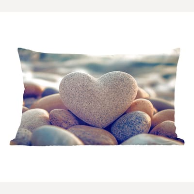 Sierkussens - Kussentjes Woonkamer - 60x40 cm - Hart - Stenen - Natuur - Keien - Zen - Kiezelstenen