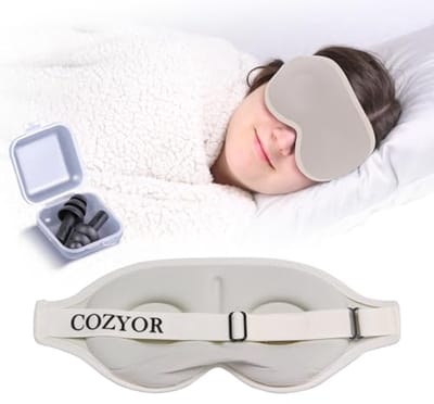 Slaapmasker 3D-bekleding voor een Donkere Slaap met Siliconen Oordopjes - Perfect voor Zijslapers en Vliegtuigreizen
